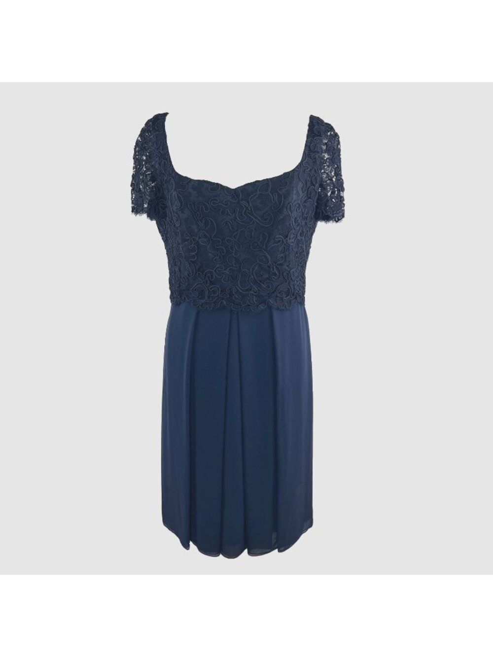 Joanna Mastroianni Sz 14 100% Silk Navy Mini Dress Cocktail Bergdorf Goodman USA